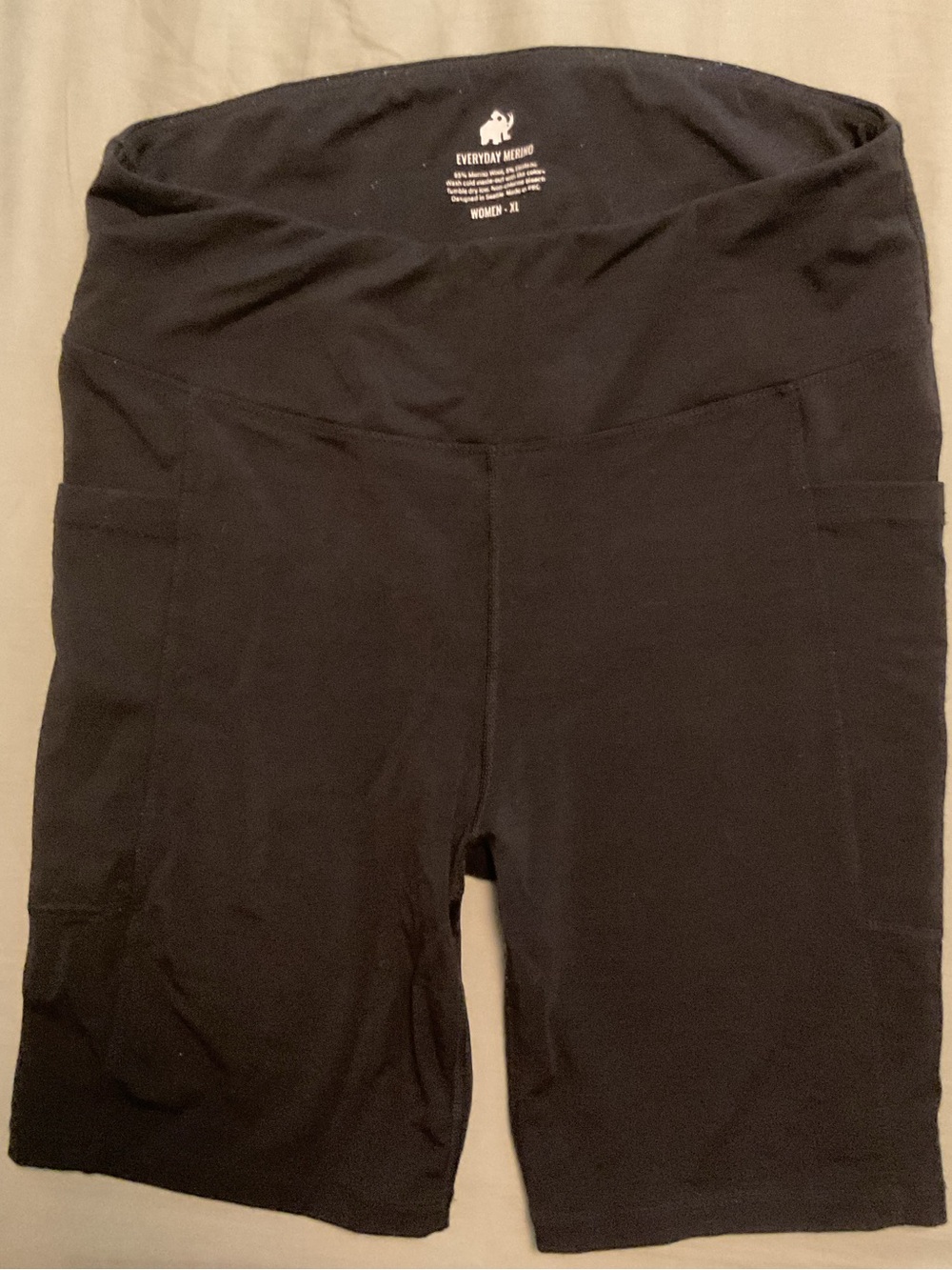 Woolly High Waist 9 inch Black Bike Shorts with Pockets